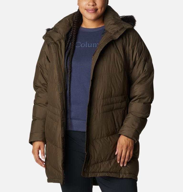 Women's Columbia Peak to Park Mid Insulated Jackets Olive | Plus Size CA-M0A68